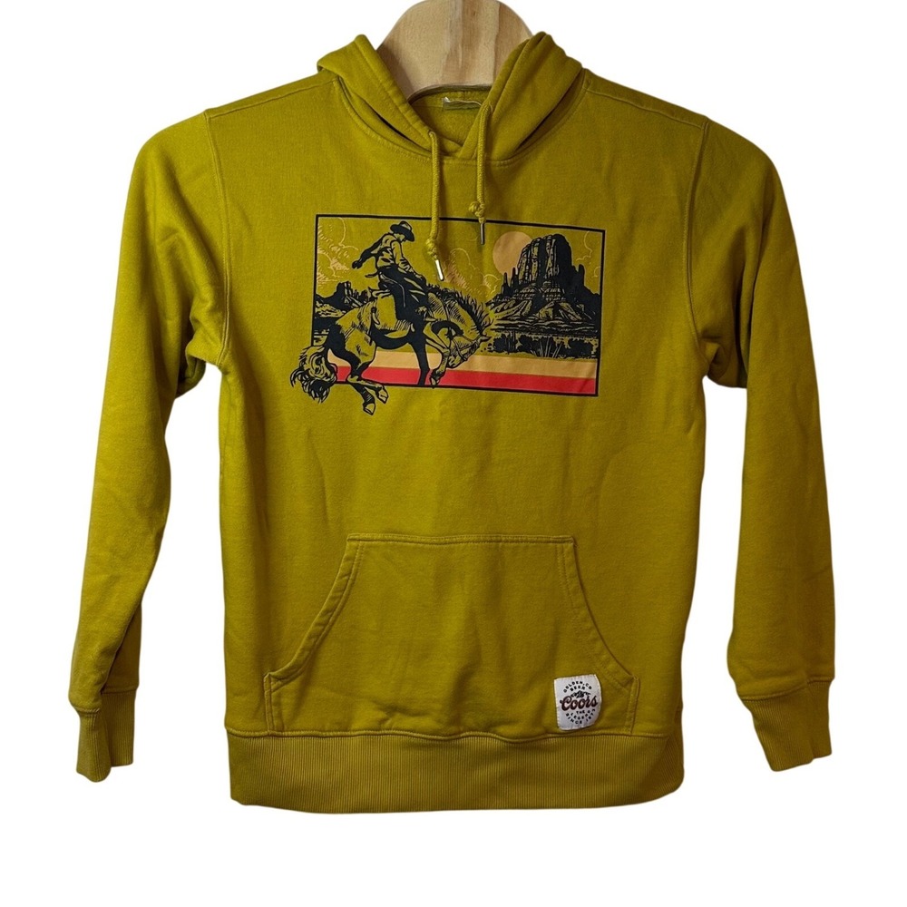 Coors Banquet Rodeo Hoodie Size S Beer Western Licensed Cowboy Horse Graphic